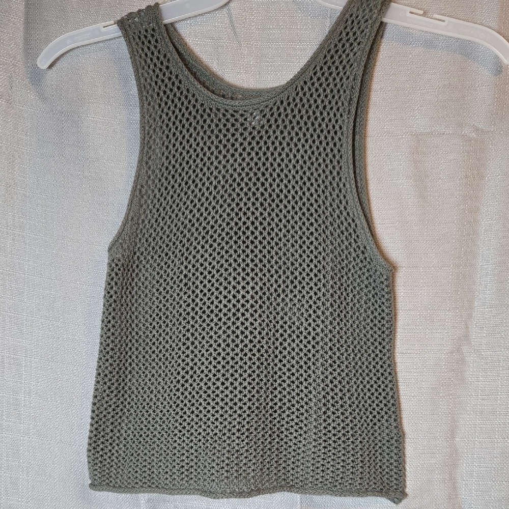 Aerie Olive Mesh Tank Top XS